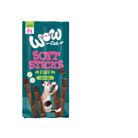 WOW CAT Soft Sticks Rind wołowina - miękkie przysmaki dla kota 6x5g