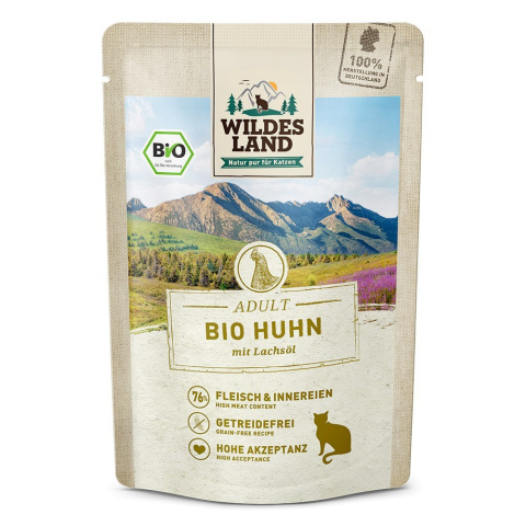 Wildes Land Cat Bio Huhn Pur kurczak - karma dla kota 85g Wildes Land Cat Bio Huhn Pur kurczak - karma dla kota 85g
