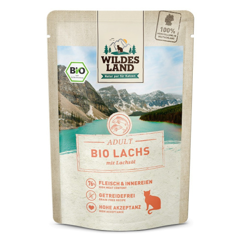 Wildes Land Cat Bio Lachs Pur łosoś - karma dla kota 85g Wildes Land Cat Bio Lachs Pur łosoś - karma dla kota 85g