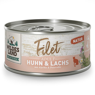 Wildes Land Cat Huhn Lachs Filet - filety z kurczaka i łososia 80g