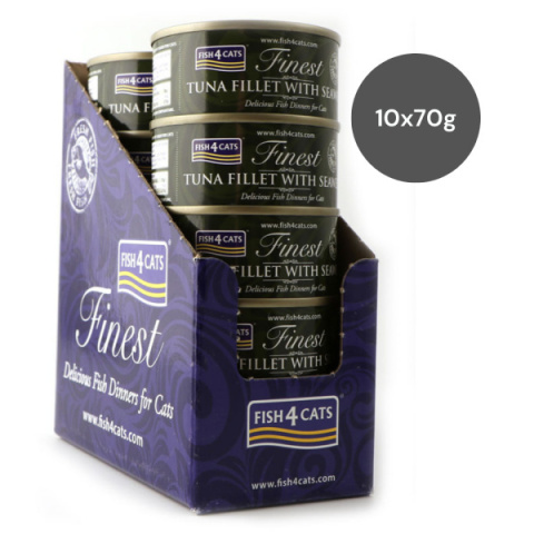 Zestaw 10x70g Fish4Cats Filety tuńczyka z algami