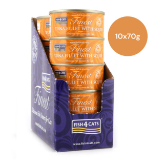 Zestaw 10x70g Fish4Cats Filety tuńczyka z kałamarnicą