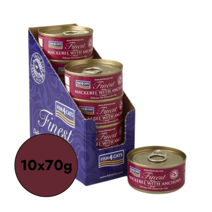 Zestaw 10x70g Fish4Cats Makrela z anchois