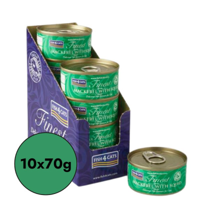 Zestaw 10x70g Fish4Cats Makrela z kałamarnicą