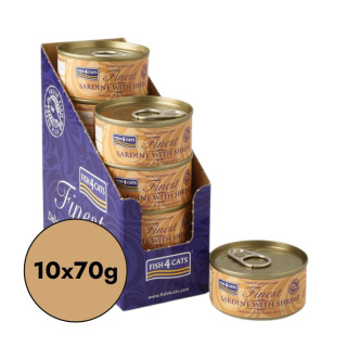 Zestaw 10x70g Fish4Cats Sardynka z krewetkami