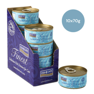 Zestaw 10x70g Fish4Cats Sardynka z omułkiem zielonowargowym