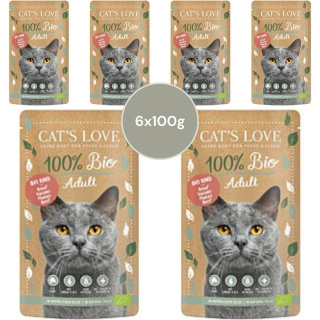 Zestaw 6x100g CAT'S LOVE Bio Beef - ekologiczna wołowina w naturalnej galaretce