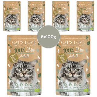 Zestaw 6x100g CAT'S LOVE Bio Duck - ekologiczna kaczka w naturalnej galaretce