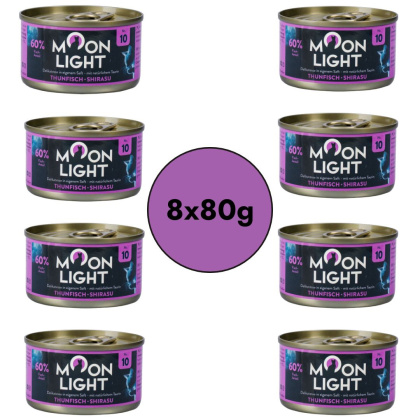 Zestaw 8x80g MOONLIGHT DINNER nr 10 - Tuńczyk i shirasu karma dla kota
