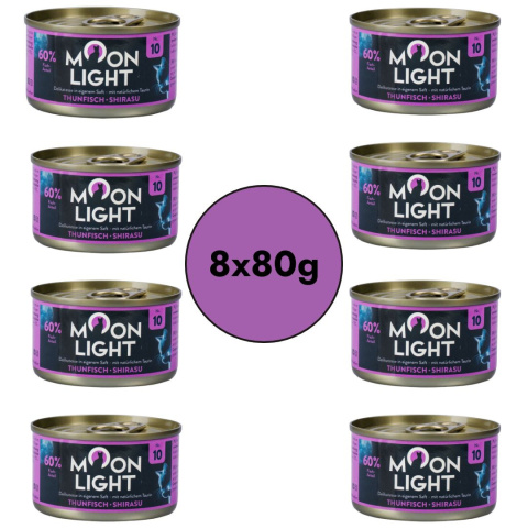 Zestaw 8x80g MOONLIGHT DINNER nr 10 - Tuńczyk i shirasu karma dla kota