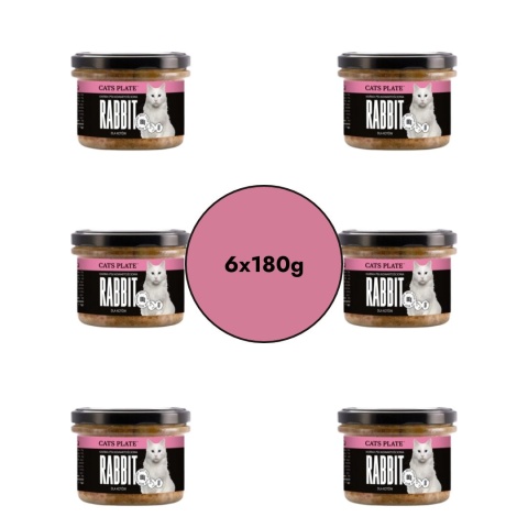 Zestaw Cats Plate Królik i Indyk 6x180g dla kota