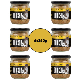 Zestaw Cats Plate Kurczak 6x360g - karma monobiałkowa dla kota