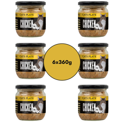 Zestaw Cats Plate Kurczak 6x360g - karma monobiałkowa dla kota Zestaw Cats Plate Kurczak 6x360g - karma monobiałkowa dla kota