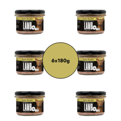 Zestaw Cats Plate Lamb 6x180g - karma dla kota z mięsa jagnięcego