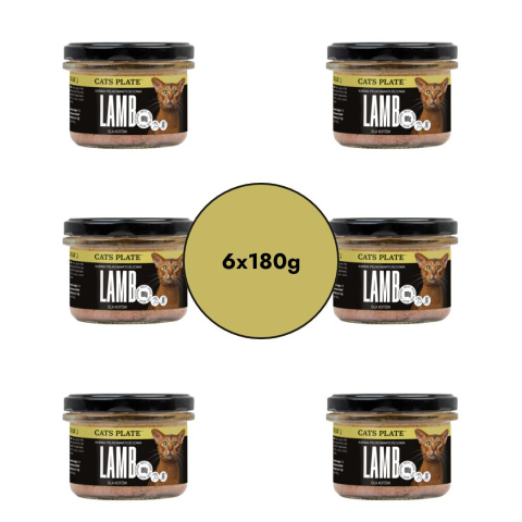 Zestaw Cats Plate Lamb 6x180g - karma dla kota z mięsa jagnięcego Zestaw Cats Plate Lamb 6x180g - karma dla kota z mięsa jagnięcego