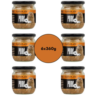 Zestaw Cats Plate Pork 6x360g - karma dla kota z mięsa wieprzowego
