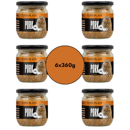 Zestaw Cats Plate Pork 6x360g - karma dla kota z mięsa wieprzowego