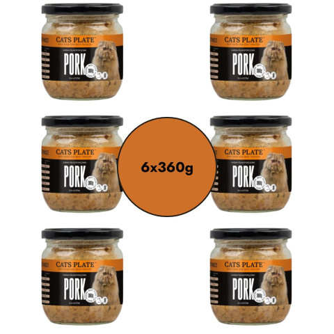 Zestaw Cats Plate Pork 6x360g - karma dla kota z mięsa wieprzowego Zestaw Cats Plate Pork 6x360g - karma dla kota z mięsa wieprzowego