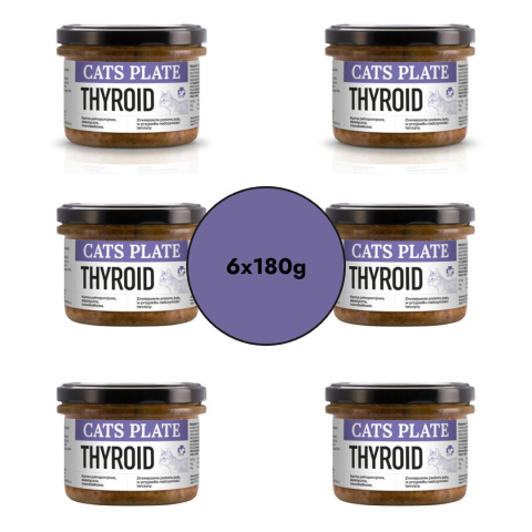 Zestaw Cats Plate Vet Thyroid - specjalistyczna karma dla kotów z nadczynnością tarczycy 6x180g