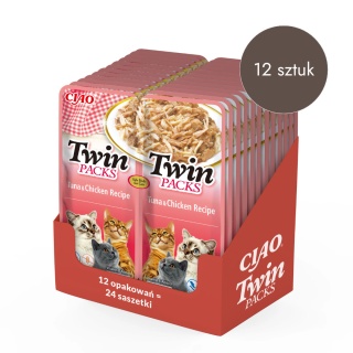 Zestaw INABA TWIN PACKS tuńczyk i kurczak w bulionie z tuńczyka 12x80g