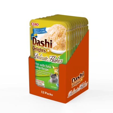 Zestaw Inaba Dashi Delights Delicate Flakes Chicken Tuna Scallop 12x40g