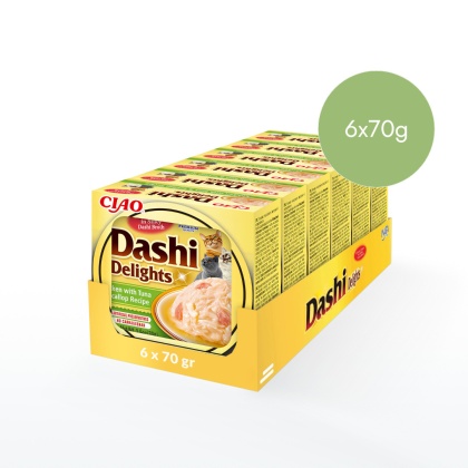 Zestaw Inaba Dashi Delights kurczak tuńczyk i przegrzebki 6x70g