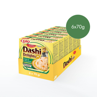 Zestaw Inaba Dashi Delights kurczak z płatkami tuńczyka Bonito 6x70g