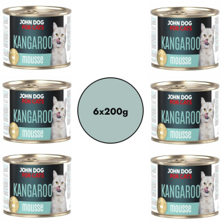 Zestaw John Dog for Cats mus kangur Kangaroo - karma mokra dla kota 6x200g
