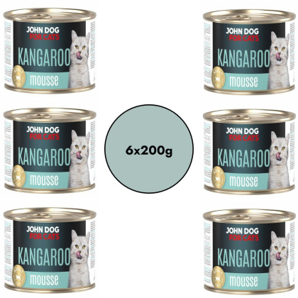 Zestaw John Dog for Cats mus kangur Kangaroo - karma mokra dla kota 6x200g