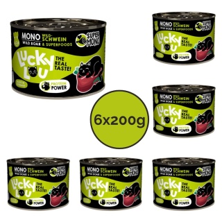 Zestaw Lucky Lou SuperMono Dzik karma monobiałkowa 6x200g