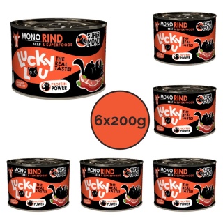 Zestaw Lucky Lou SuperMono Wołowina karma monobiałkowa 6x200g