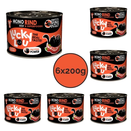 Zestaw Lucky Lou SuperMono Wołowina karma monobiałkowa 6x200g