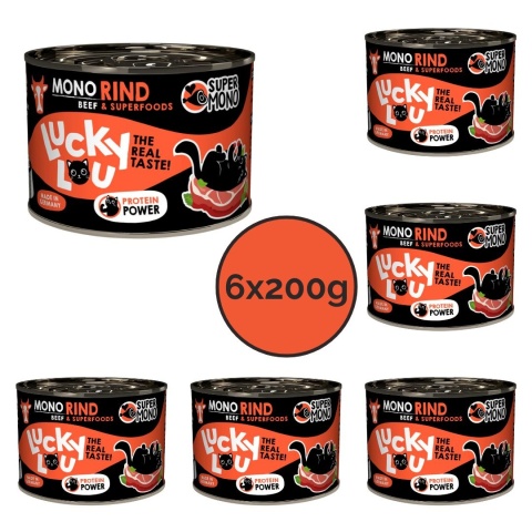 Zestaw Lucky Lou SuperMono Wołowina karma monobiałkowa 6x200g