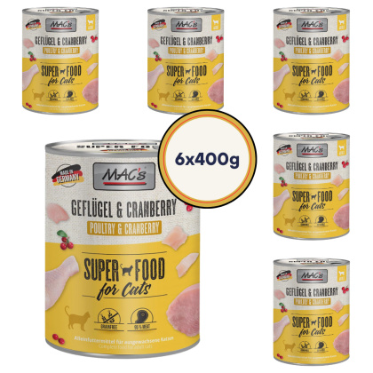 Zestaw MAC's Cat drób wołowina i żurawina 6x400g