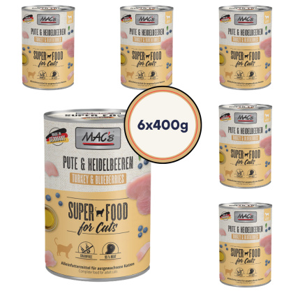Zestaw MAC's Indyk wołowina i borówka 6x400g