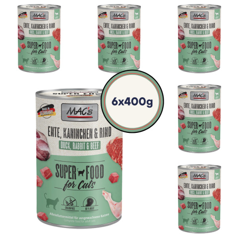 Zestaw MAC's Kaczka królik i wołowina 6x400g Zestaw MAC's Kaczka królik i wołowina 6x400g