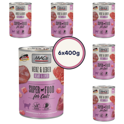 Zestaw MAC's Superfood Serca i wątroba wołowa 6x400g