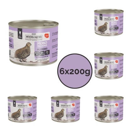 Zestaw Wiejska Zagroda Monobiałkowa Przepiórka dla kota 6x200g