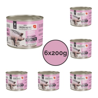 Zestaw Wiejska Zagroda Monobiałkowa Wieprzowina dla kota 6x200g