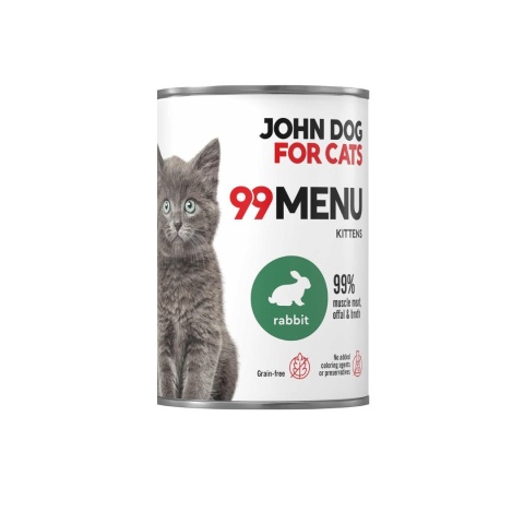 99 MENU John Dog for Cats Kitten kurczak i królik - karma mokra dla kociąt 400g