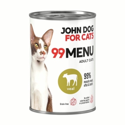 99 MENU John Dog for Cats kurczak i cielęcina - karma mokra dla kota 400g