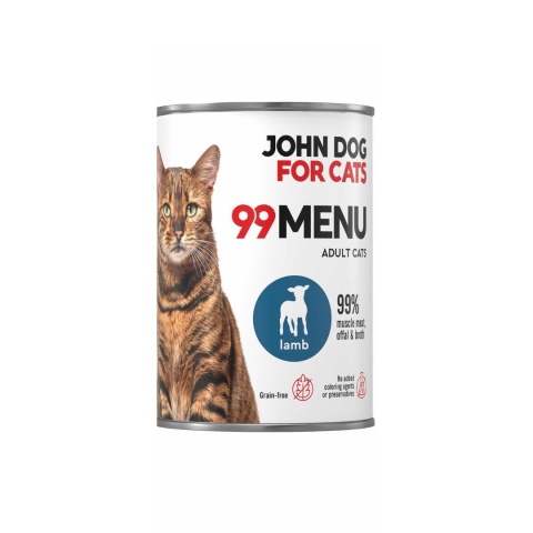 99 MENU John Dog for Cats kurczak i jagnięcina - karma mokra dla kota 400g