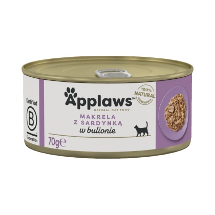 APPLAWS Cat makrela z sardynką w bulionie dla kota 70g