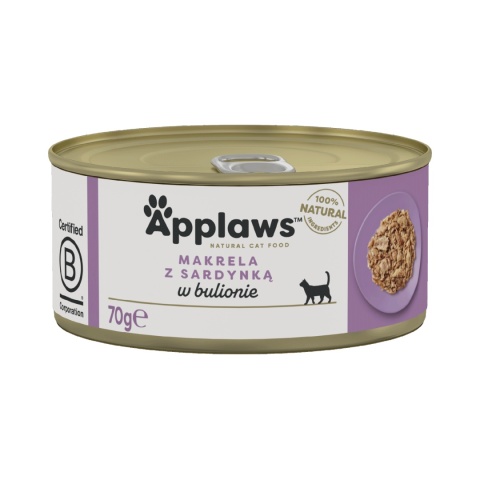 APPLAWS Cat makrela z sardynką w bulionie dla kota 70g
