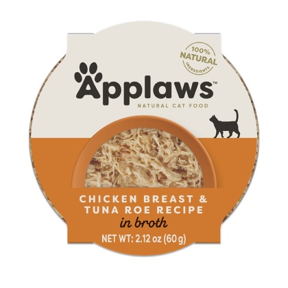 APPLAWS Cat pierś z kurczaka z kawiorem z tuńczyka w miseczce dla kota 60g
