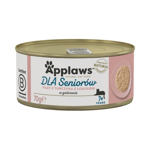 APPLAWS Cat Senior tuńczyk i łosoś w galaretce dla starszych kotów 70g