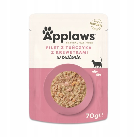 APPLAWS Cat tuńczyk z krewetkami w bulionie dla kota 70g
