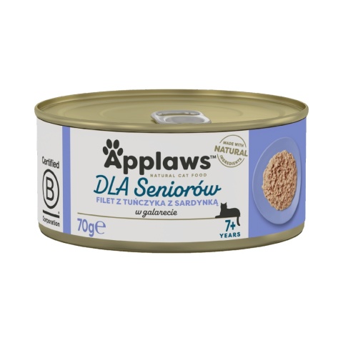 APPLAWS Cat Senior tuńczyk z sardynką w galaretce dla starszych kotów 70g