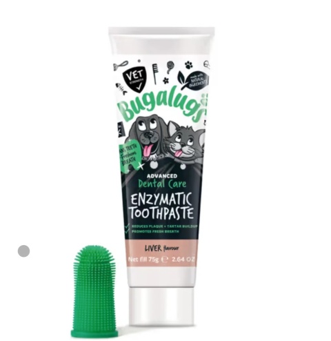 Bugalugs Enzymatic Dental Care Kit 75g - enzymatyczna pasta do zębów dla kota z silikonową szczoteczką na palec