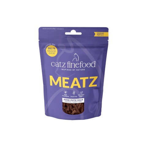 Catz Finefood Meatz Essential Mix - kurczak indyk cielęcina przysmak dla kota 45g